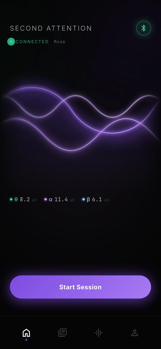 Second Attention app: Start from a connected baseline.